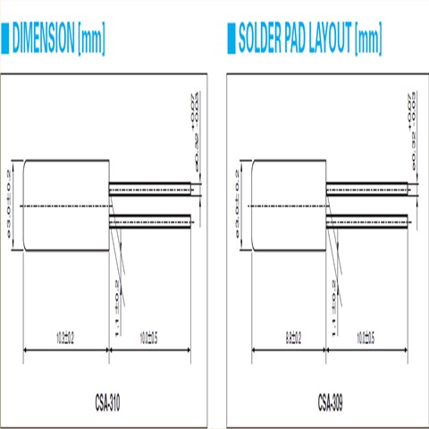西鐵城晶振,石英晶振,CSA-310晶振,進口圓柱晶振