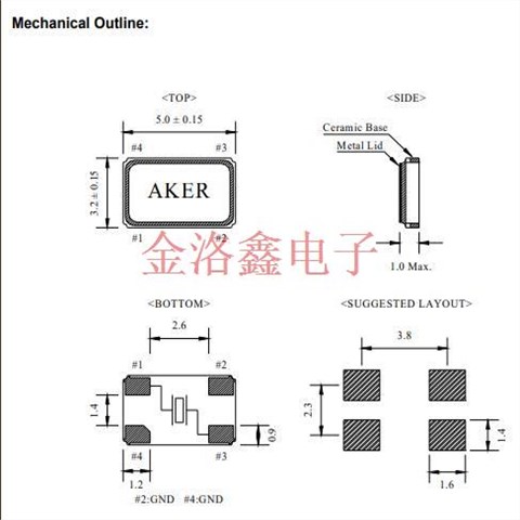 C5S-12.000-18-1020-R,AKER石英晶振,6G無線通信晶振,5032貼片諧振器