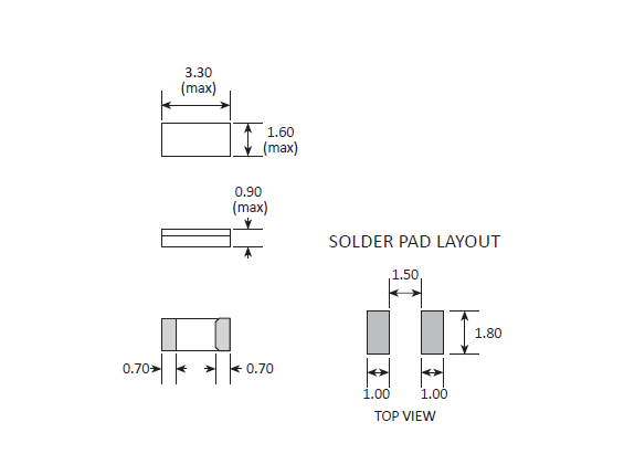 高產(chǎn)量無源進(jìn)口晶振,3316mm二腳焊盤晶振,CC7A晶振
