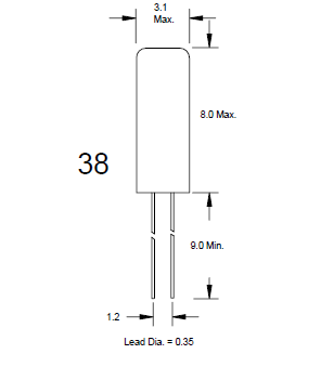 時鐘進口圓柱晶體,插件3*8無源晶振,38晶振